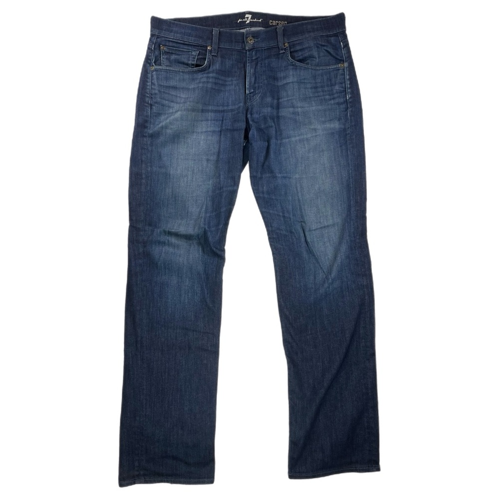 7 for all Mankind Carsen Straight Leg Mens Blue Denim Jeans Measure 39x33.5 READ